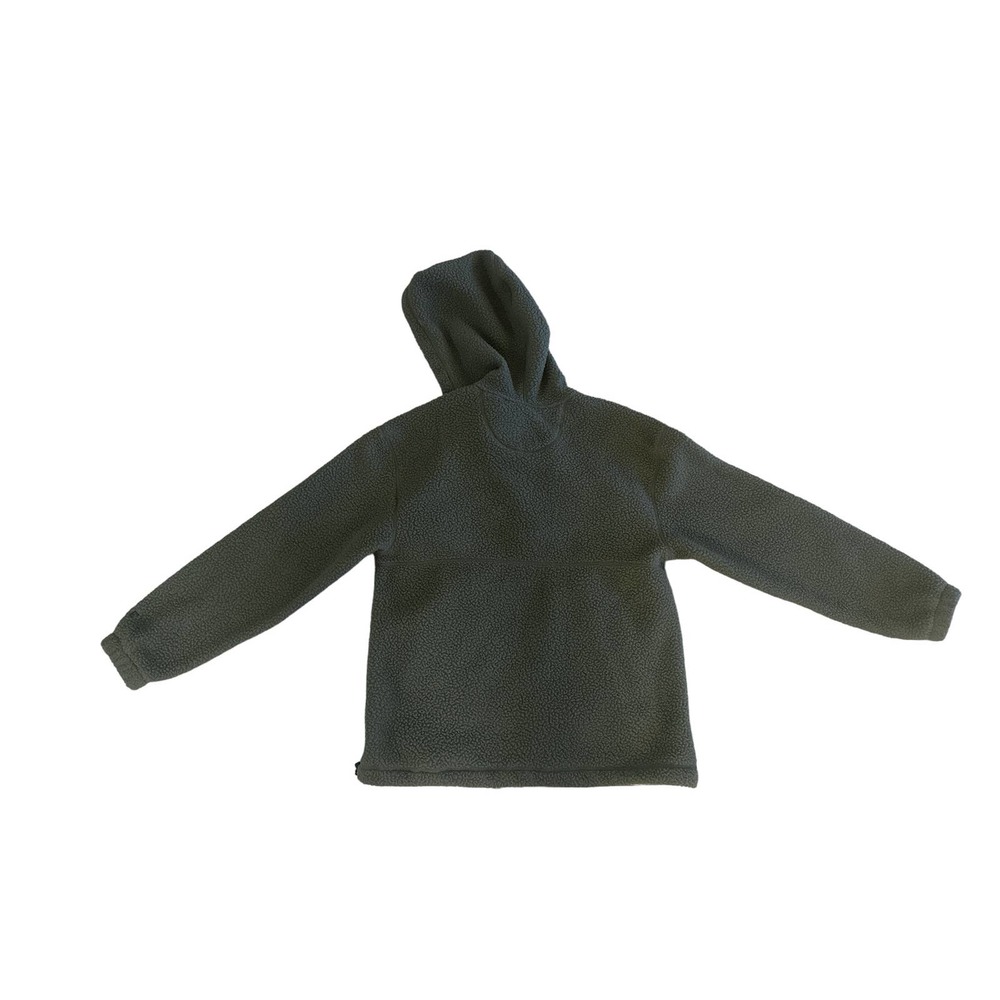 Women XS Everlane ReNew Deep Pile Fleece Green Zip Pullover Hood Jacket Coat - Picture 4 of 5